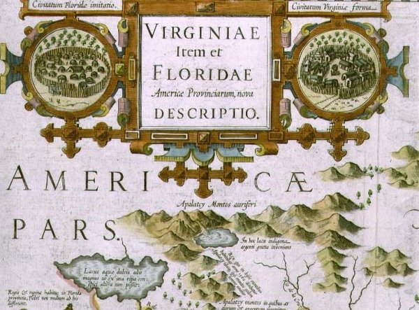 Başlık kartuşu ve ekler, 1606 tarihli Mercator Atlas