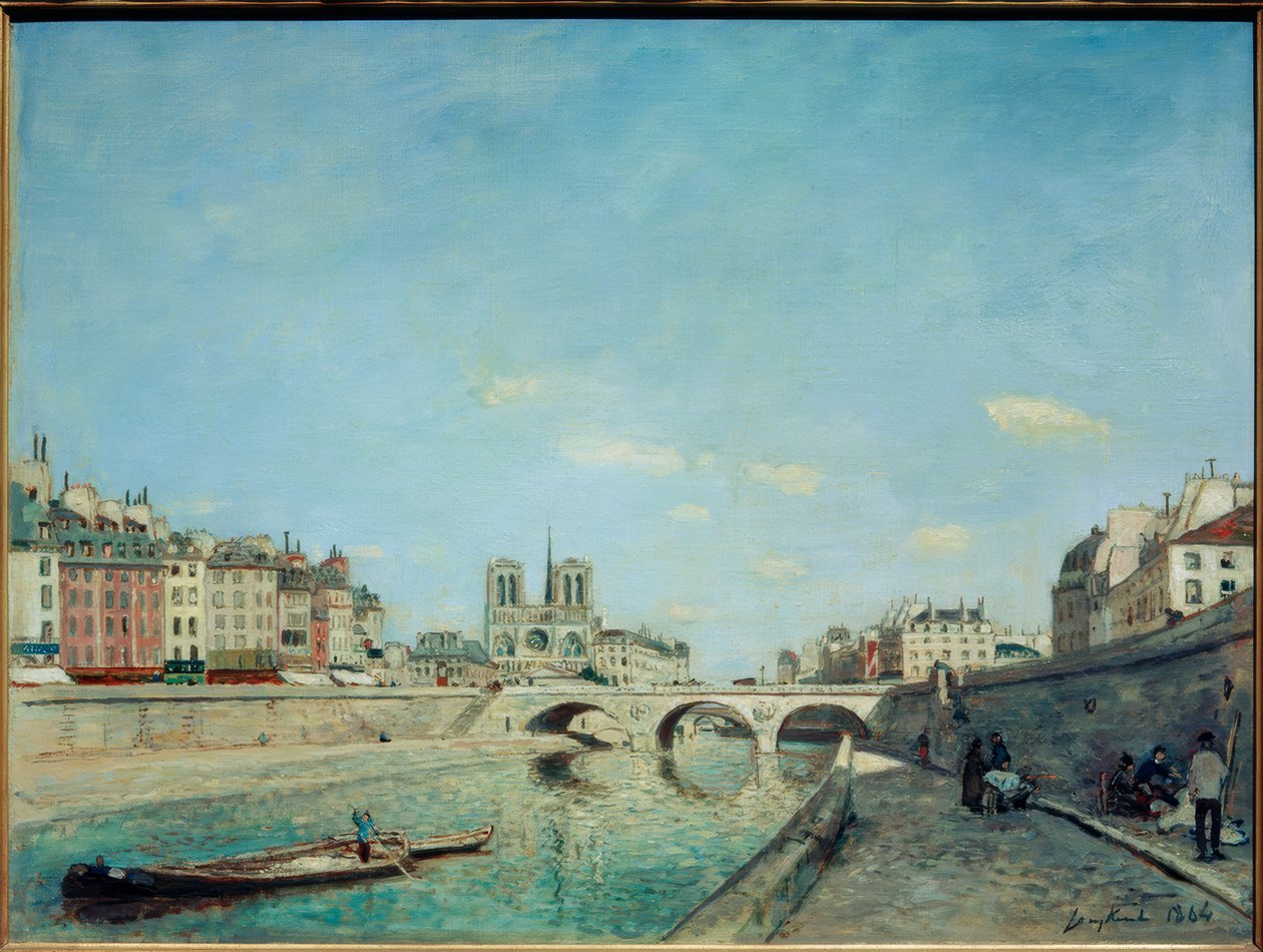 Seine ve Notre-Dame by Johan Barthold Jongkind