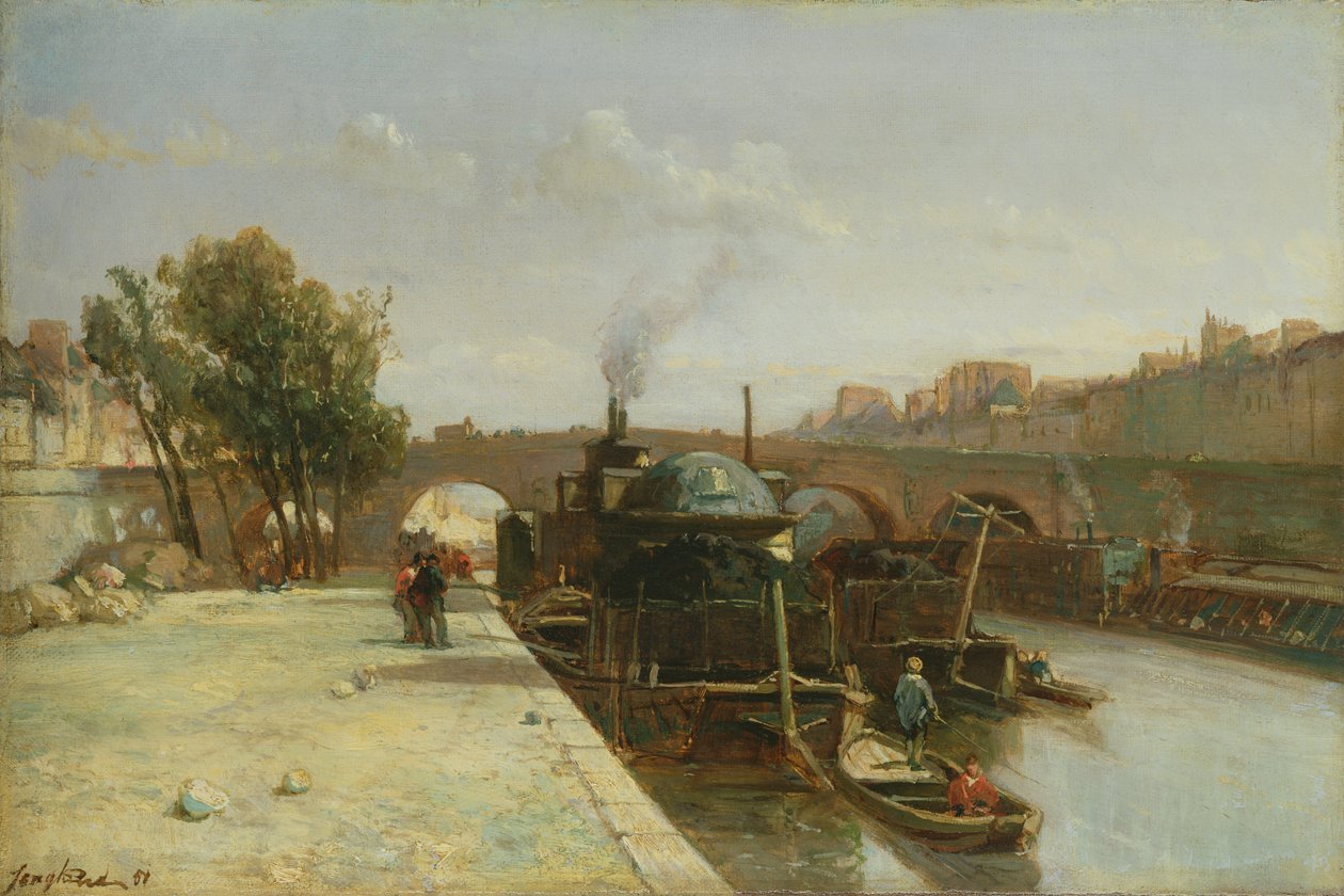 Seine i Pont Marie, Paris, 1851 by Johan Barthold Jongkind