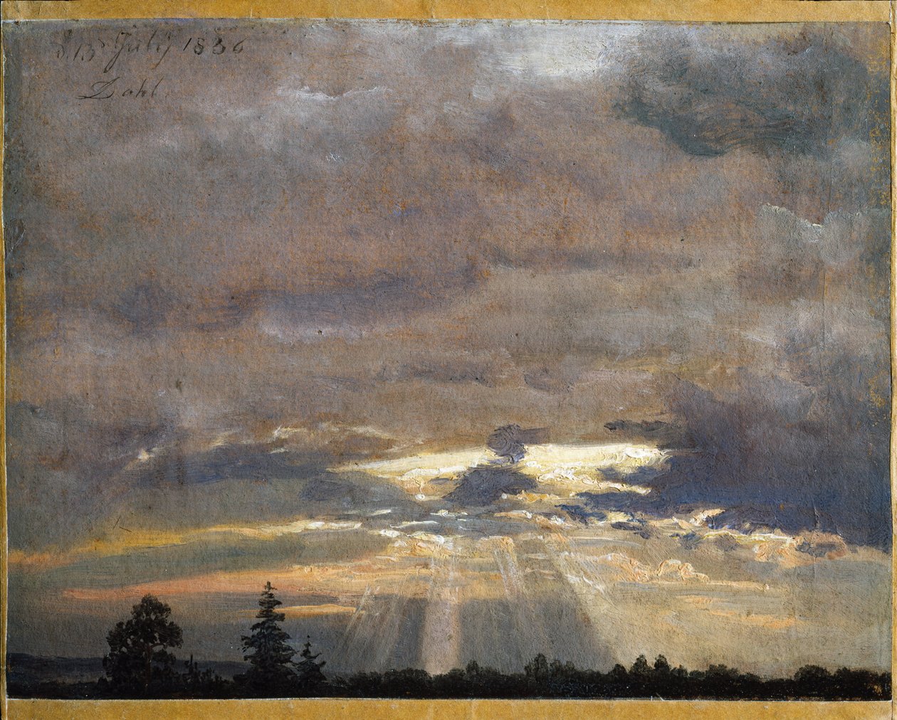 Güneş Işınlarıyla Bulut Çalışması by Johan Christian Dahl