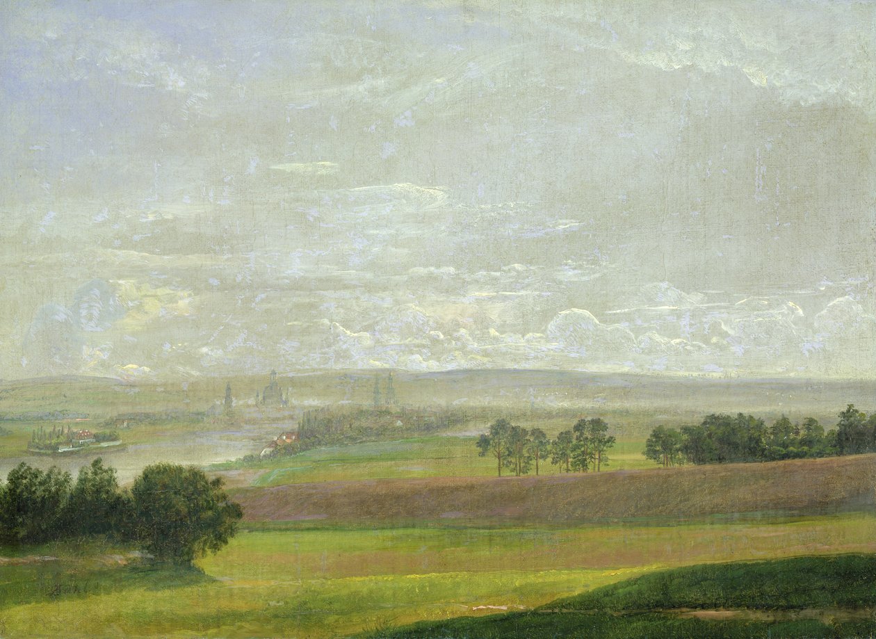 Dresden yakınlarındaki Elbe Vadisi by Johan Christian Dahl