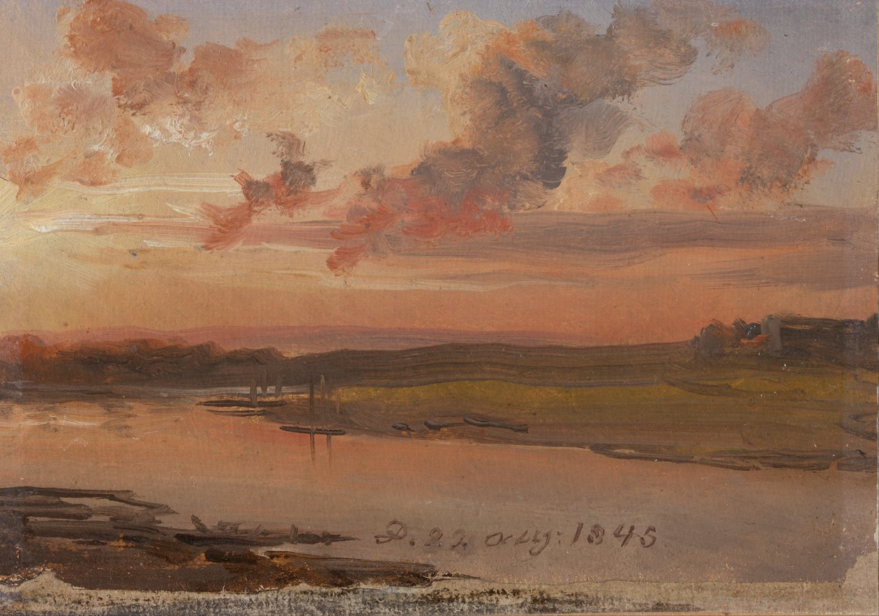 Akşam Elbe by Johan Christian Dahl