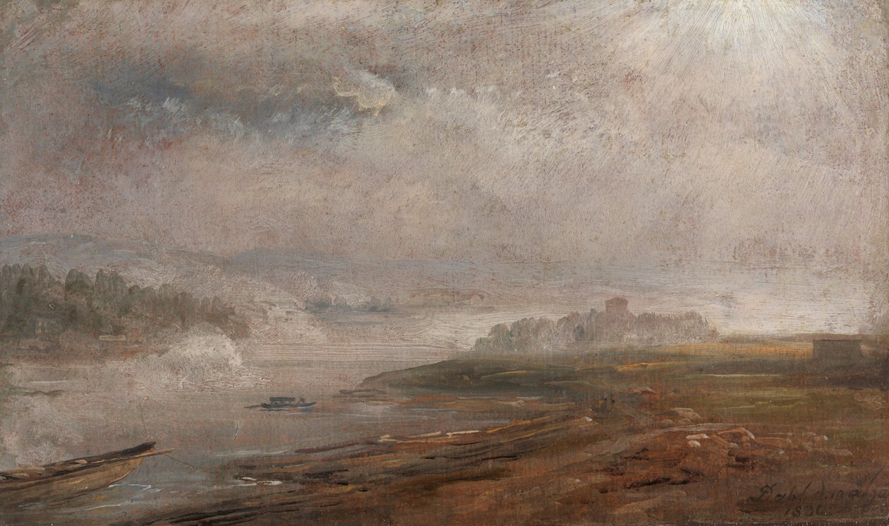 Sisli bir sabahta Elbe by Johan Christian Dahl