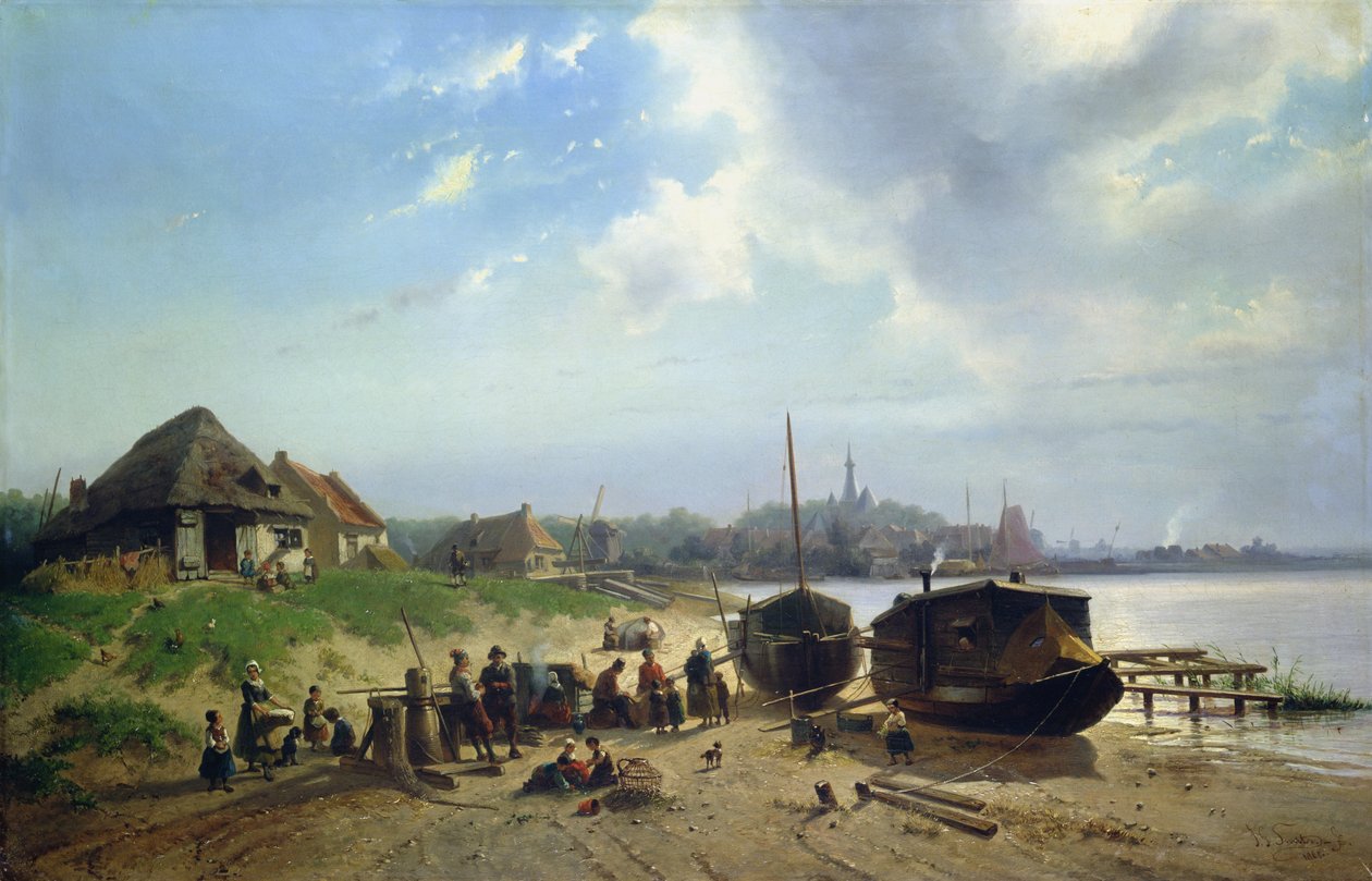 Hollanda Sahili Görünümü by Johan Gerard Smits