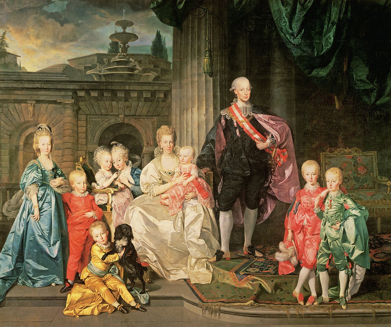 Leopold I, Toskana Büyük Dükü (1747-92) (daha sonra Leopold II, Avusturya İmparatoru, 1790-92) karısı Maria Ludovica ve Franz (daha sonra İmparator Franz II) dahil olmak üzere çocukları ile birlikte, 1776 45: Leopold II by Johan Joseph Zoffany