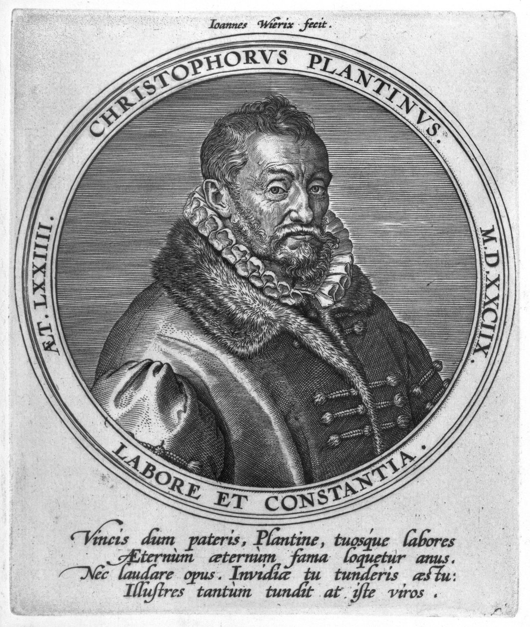Christophe Plantin (c.1520-89) by Johan Wierix