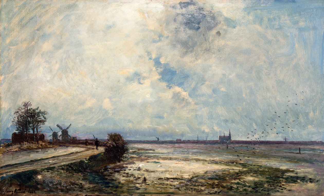 Hollanda Manzarası, 1862 by Johan Barthold Jongkind