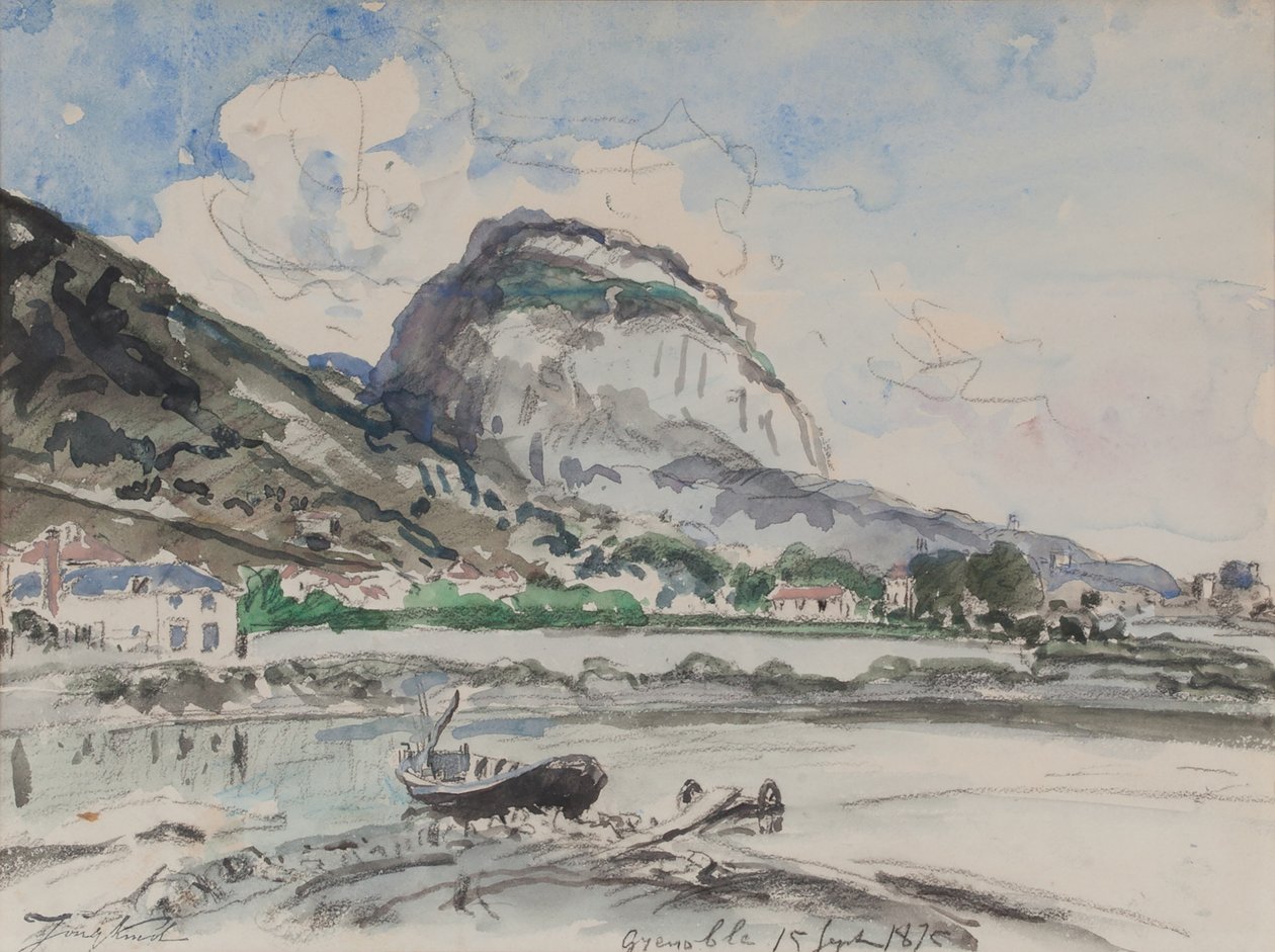 Île Verte 1875'ten görülen Saint-Eynard (Kağıt üzerine suluboya) by Johan Barthold Jongkind