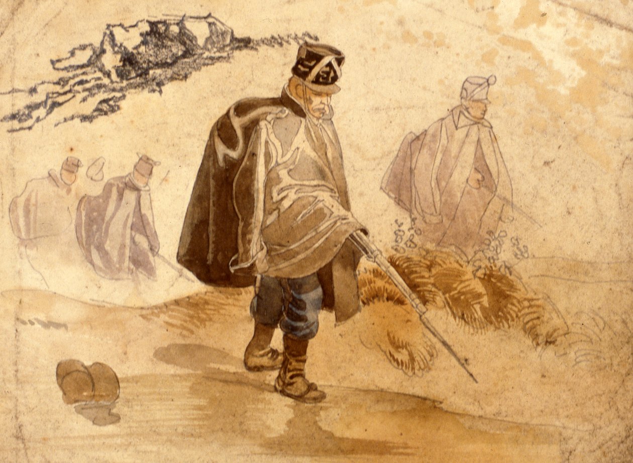 Piyade gizlenmiş ve 1848-49 savaş operasyonlarında by Johan Baptiste Heinefetter