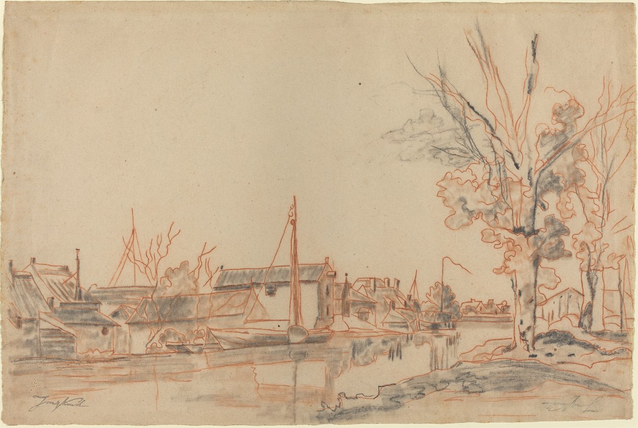 Bords de Canal, 19. yüzyılın sonlarında. by Johan Barthold Jongkind