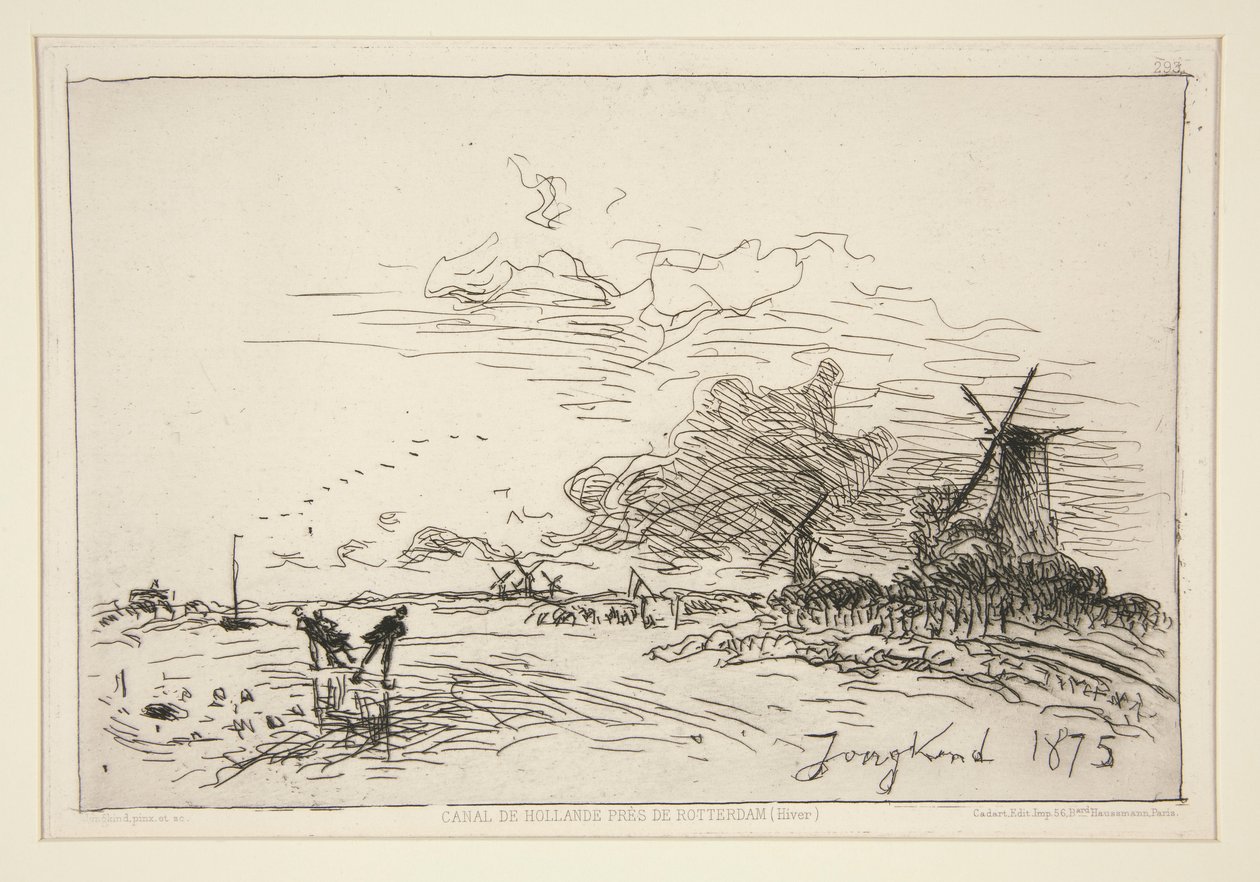Canal de Hollande, pr?s de Rotterdam (Hiver) [Hollanda Kanalı, Rotterdam yakınlarında (Kış)] by Johan Barthold Jongkind