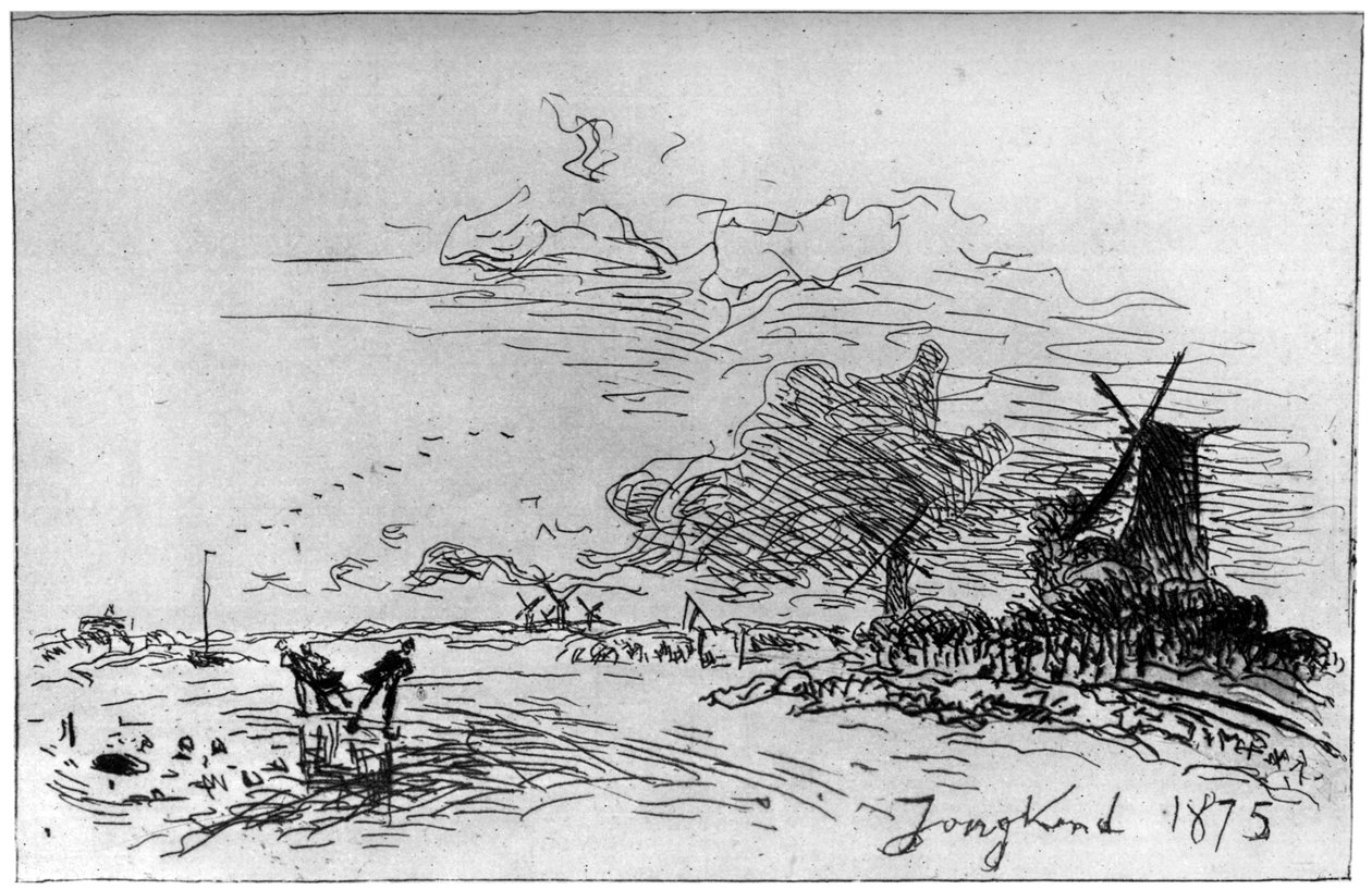 Canal Pres Rotterdam, Canal Yakın Rotterdam c1830-1890 1924 by Johan Barthold Jongkind