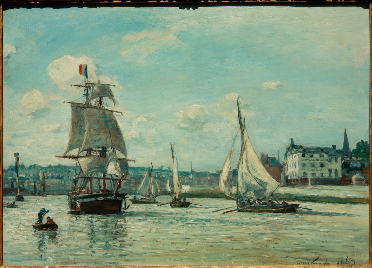 Honfleur limanına giriş by Johan Barthold Jongkind
