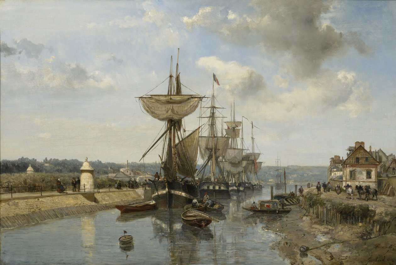 Fırkateynler, Harfleur Limanı, c.1852-53 by Johan Barthold Jongkind