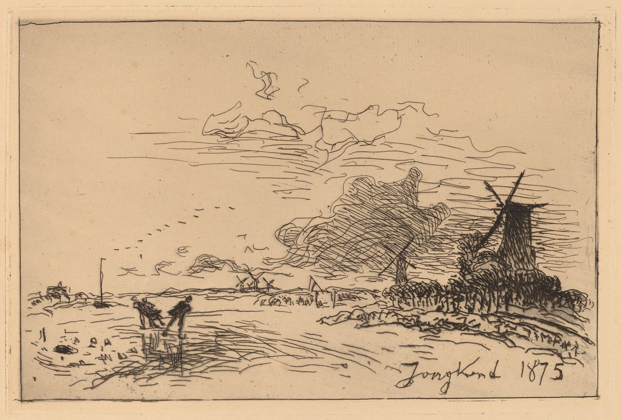 Rotterdam yakınlarındaki Hollanda Kanalı (Hollande Kanalı, pres de Rotterdam (Hiver)) by Johan Barthold Jongkind