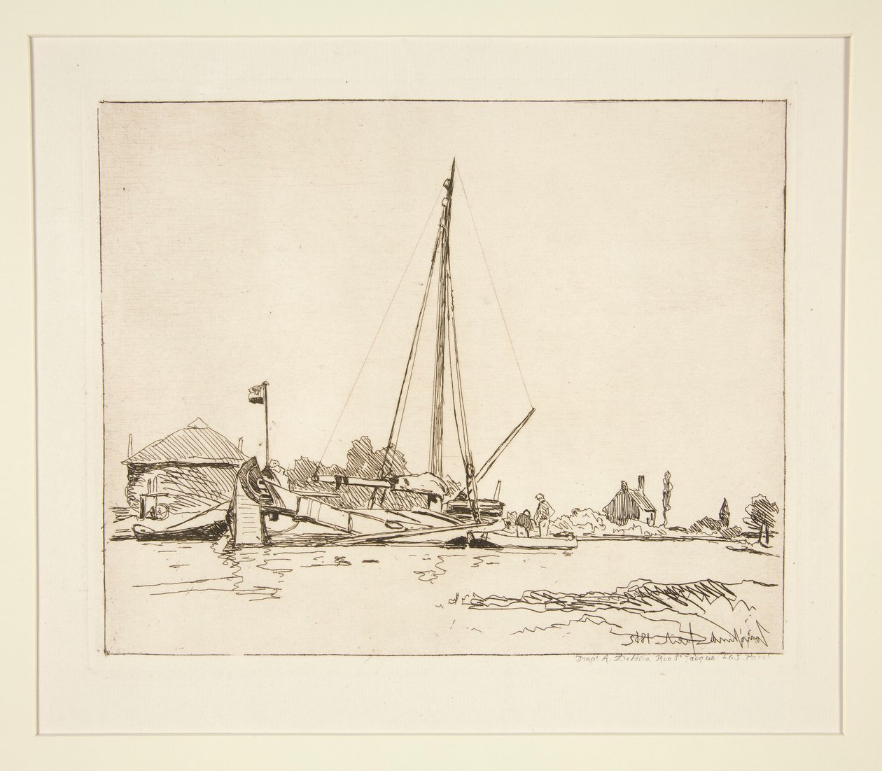 La Barque amar?e (Demirli Tekne) by Johan Barthold Jongkind