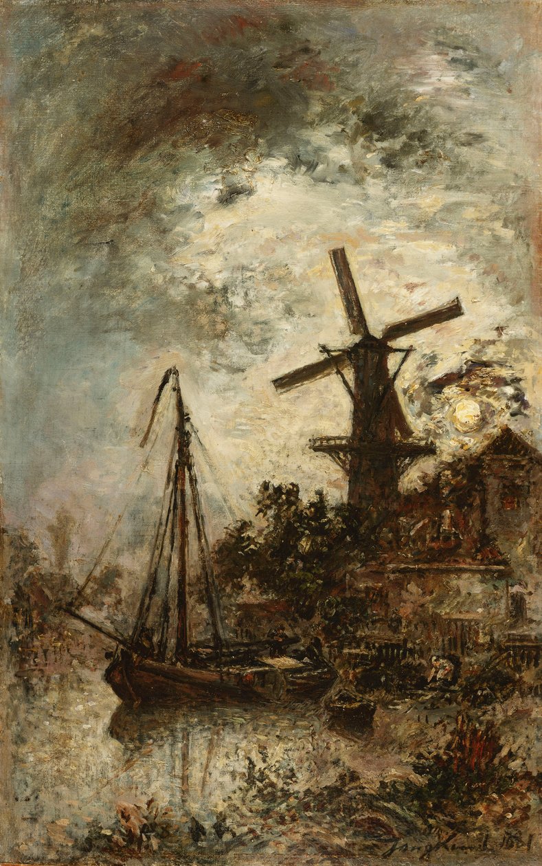 Menekşenin Kıyısında Değirmen, 1881 by Johan Barthold Jongkind
