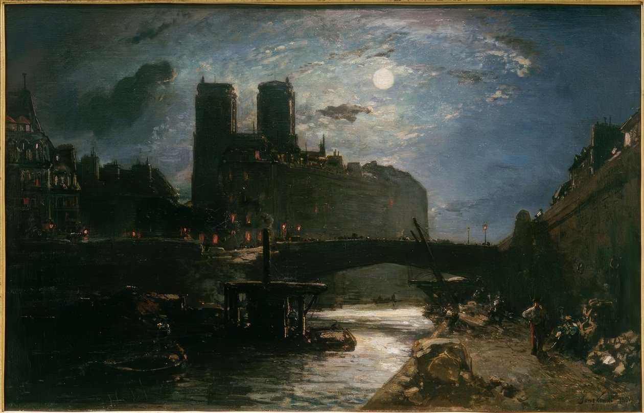 Ay ışığında Paris Our Lady by Johan Barthold Jongkind