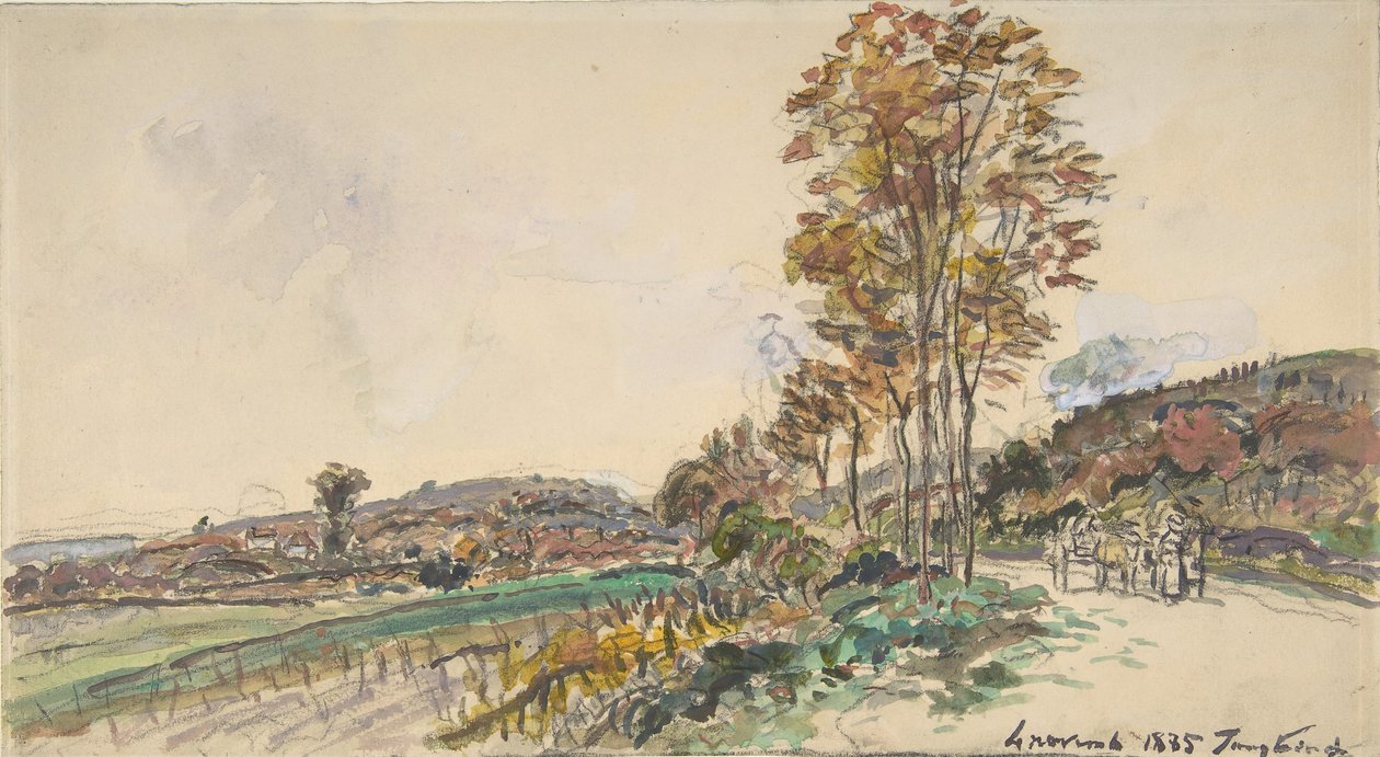 La Côte-Saint-André yakınlarındaki yol, 1885. by Johan Barthold Jongkind