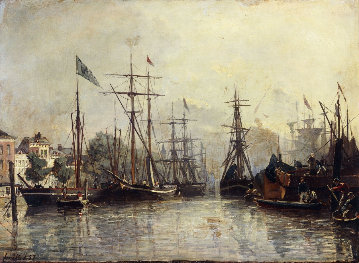 Rotterdam Limanı, 1857 by Johan Barthold Jongkind