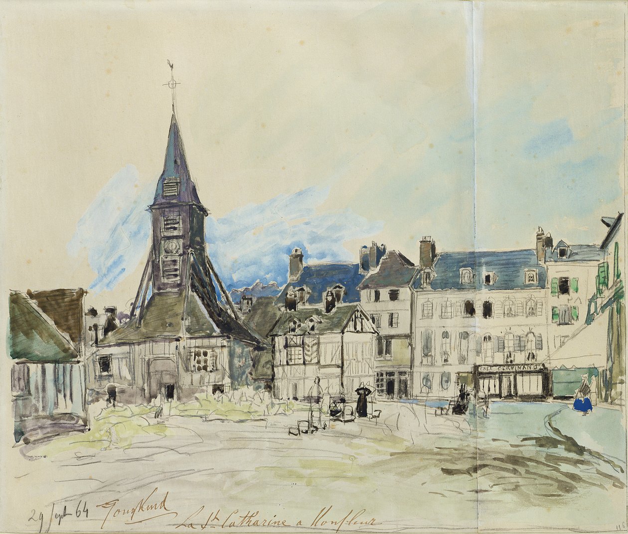 Sainte-Catherine Kilisesi, Honfleur, 1864 by Johan Barthold Jongkind
