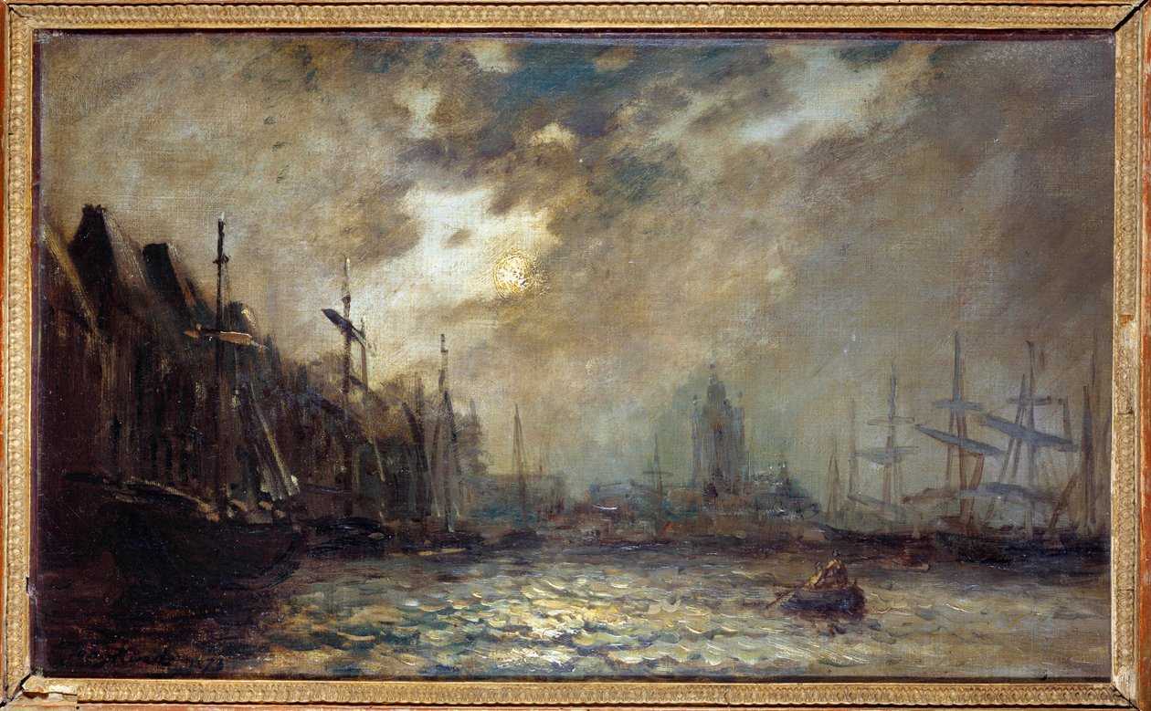Rotterdam Limanı Tablosu Jean Barthold Jongkind (1819-1891) 1873 Charleville, Musee Rimbaud by Johan Barthold Jongkind