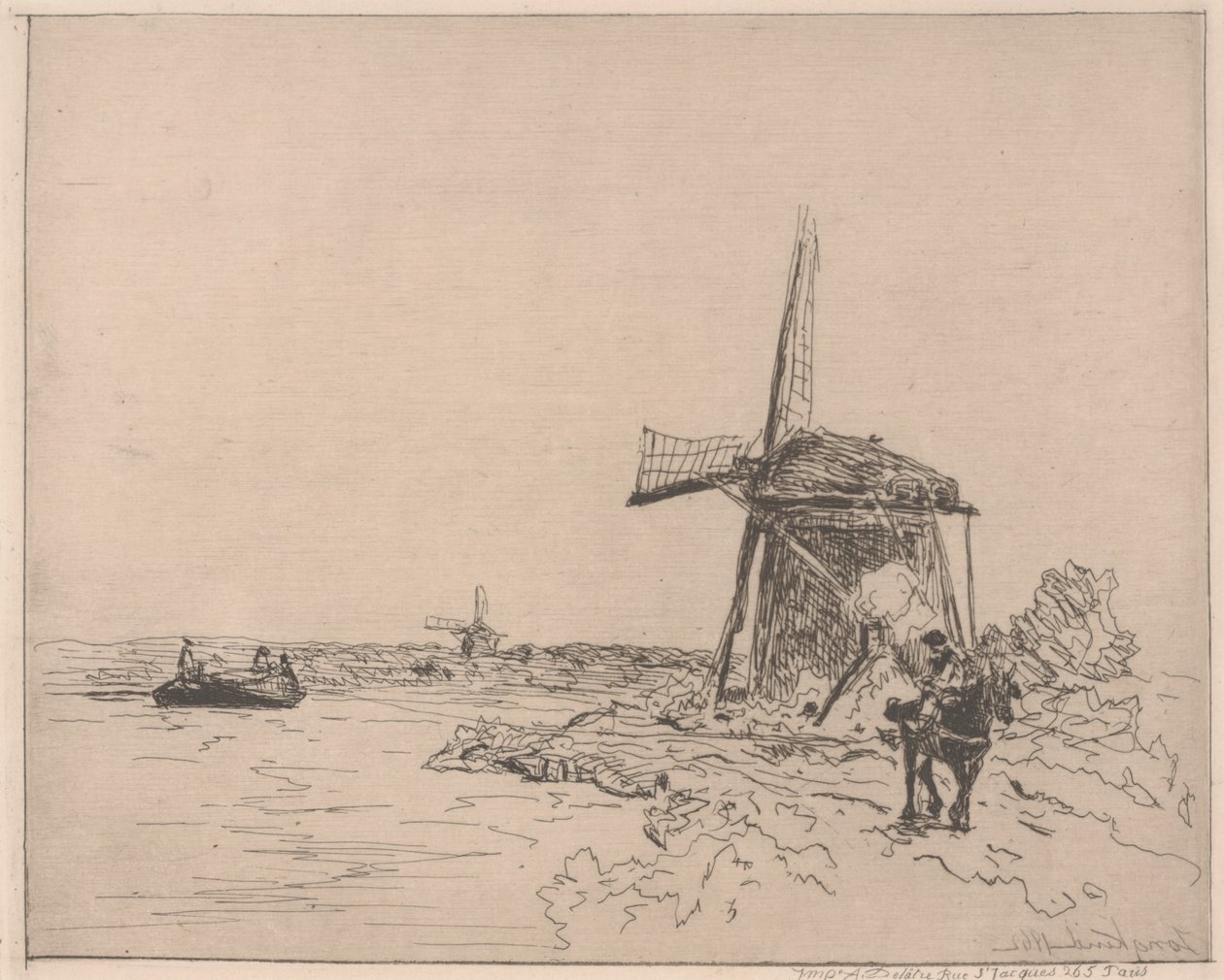 Towpath, Auguste Delâtre (d.1822) tarafından basılmıştır. by Johan Barthold Jongkind