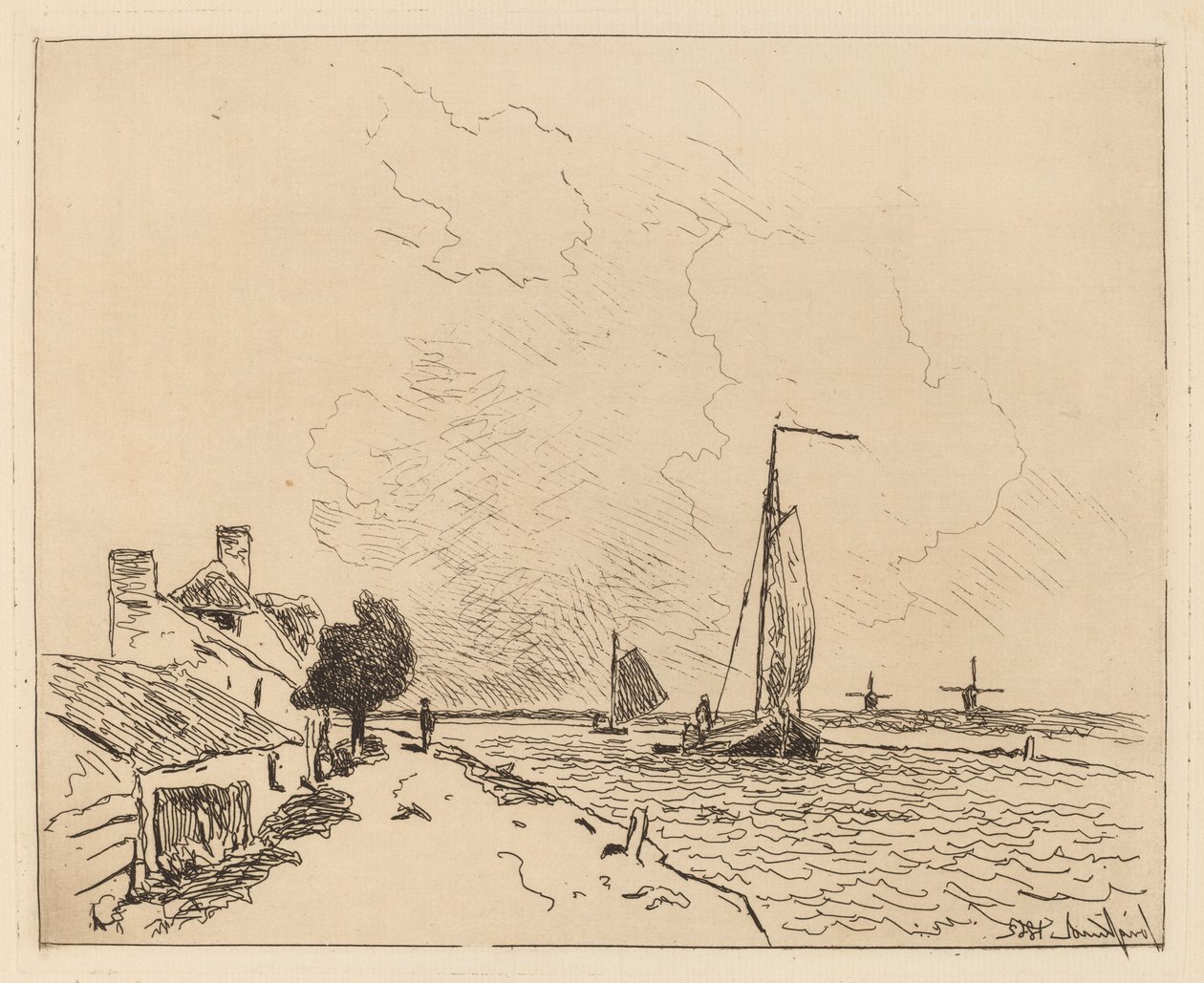 Yelkende İki Tekne by Johan Barthold Jongkind