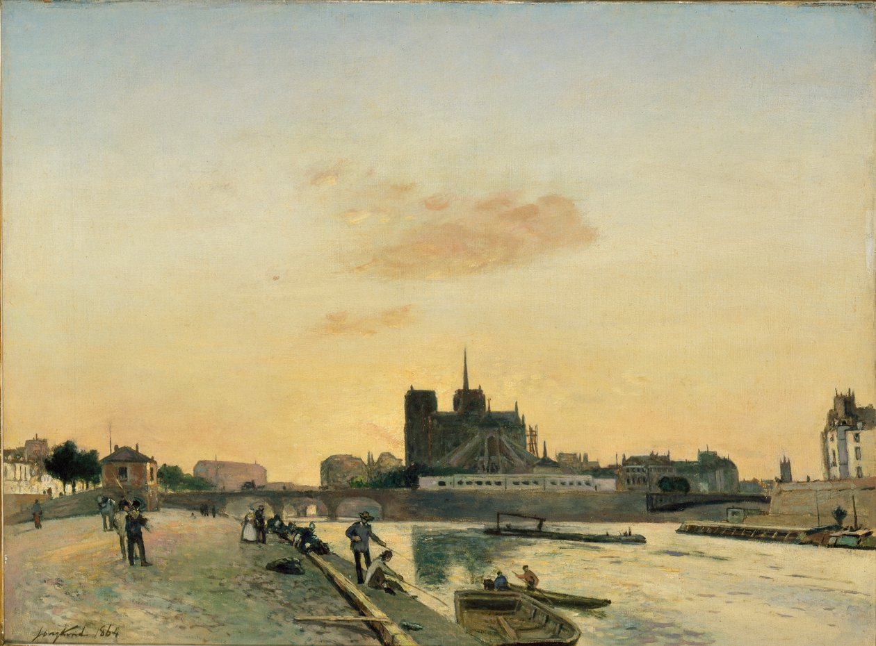 Notre-Dame manzarası, Paris, 1864 by Johan Barthold Jongkind