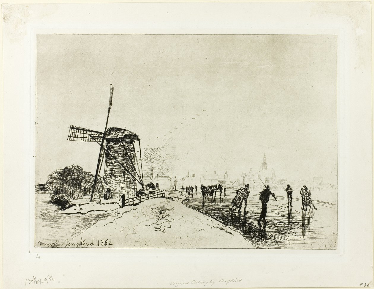 Maassluis kasabasının görünümü by Johan Barthold Jongkind