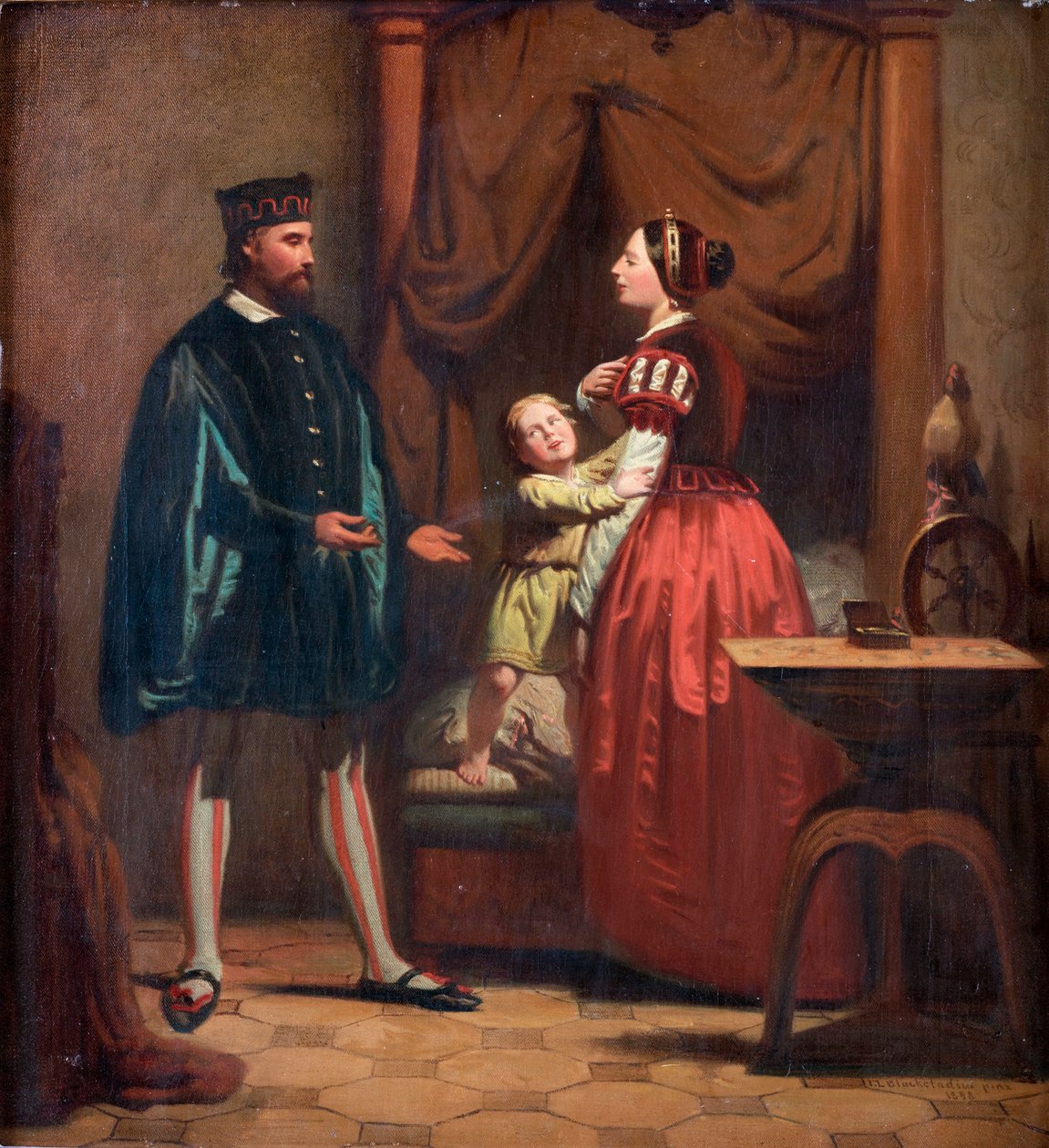 Catherine Maansdatter (1550-1612), Erik XIV de Suede (1533-1577) et leur fils Gustaf (1568-1607) - Karin Mansdotter, Eric XIV ve Son Gustav - Peinture de Johan Zacharias Blackstadius (1816-1875) by Johan Blackstadius
