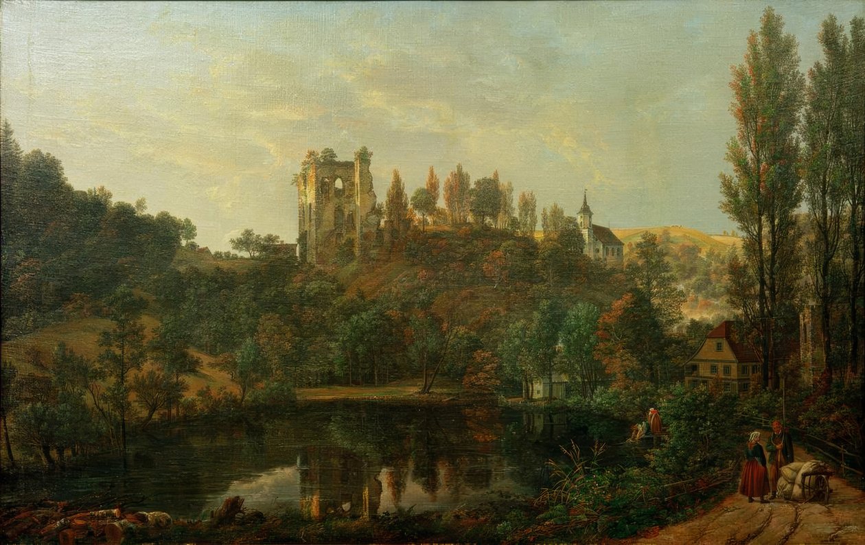 Tharandt kale kalıntılarının görünümü by Johan Christian Dahl