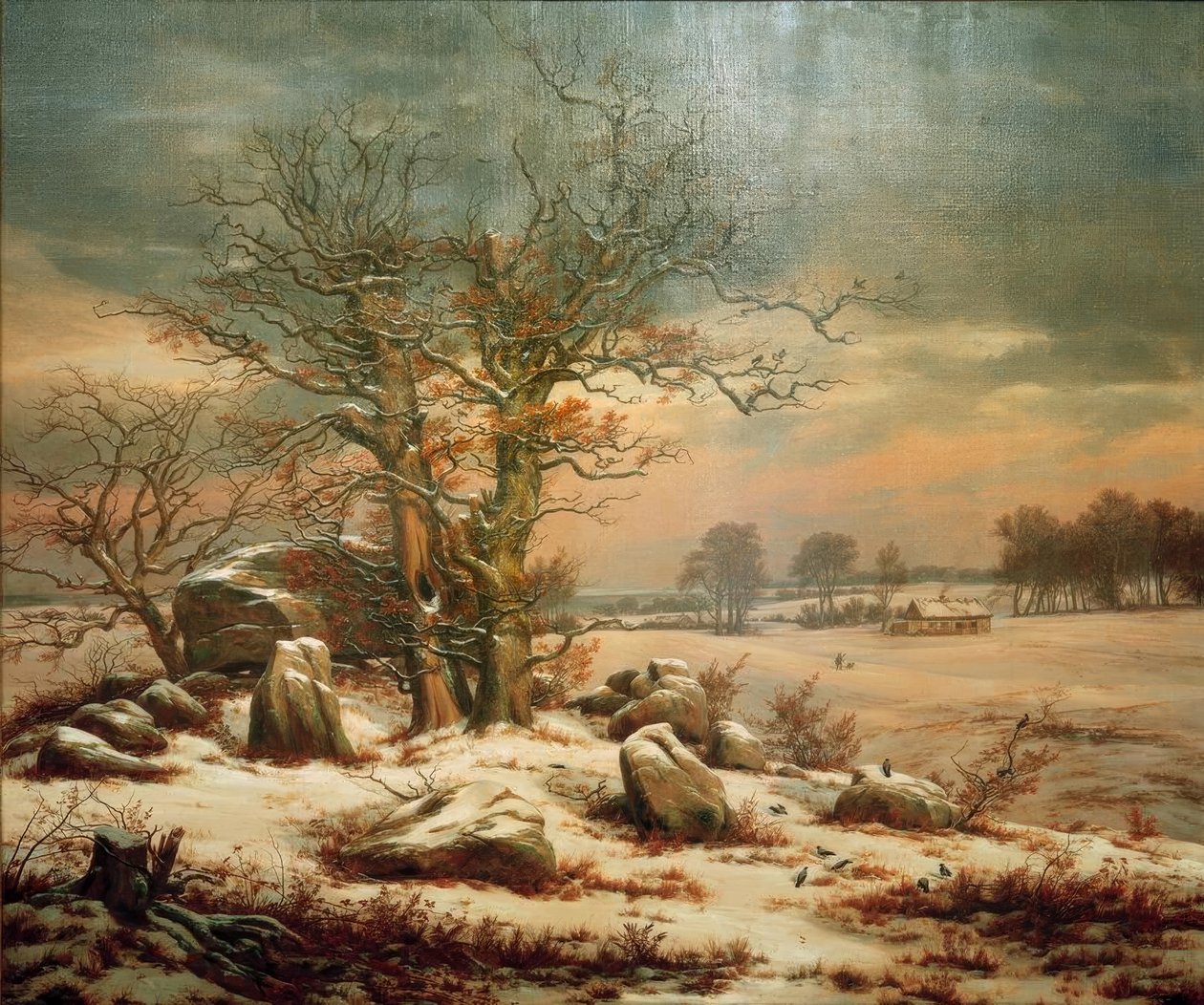 Kışın Vordingborg yakınlarındaki megalitik mezar by Johan Christian Dahl