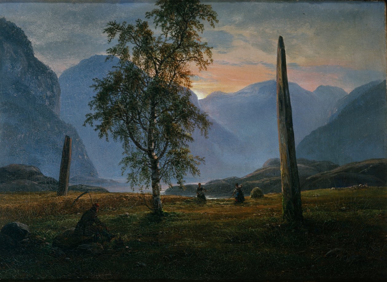 Anıt taşlarla manzara by Johan Christian Dahl