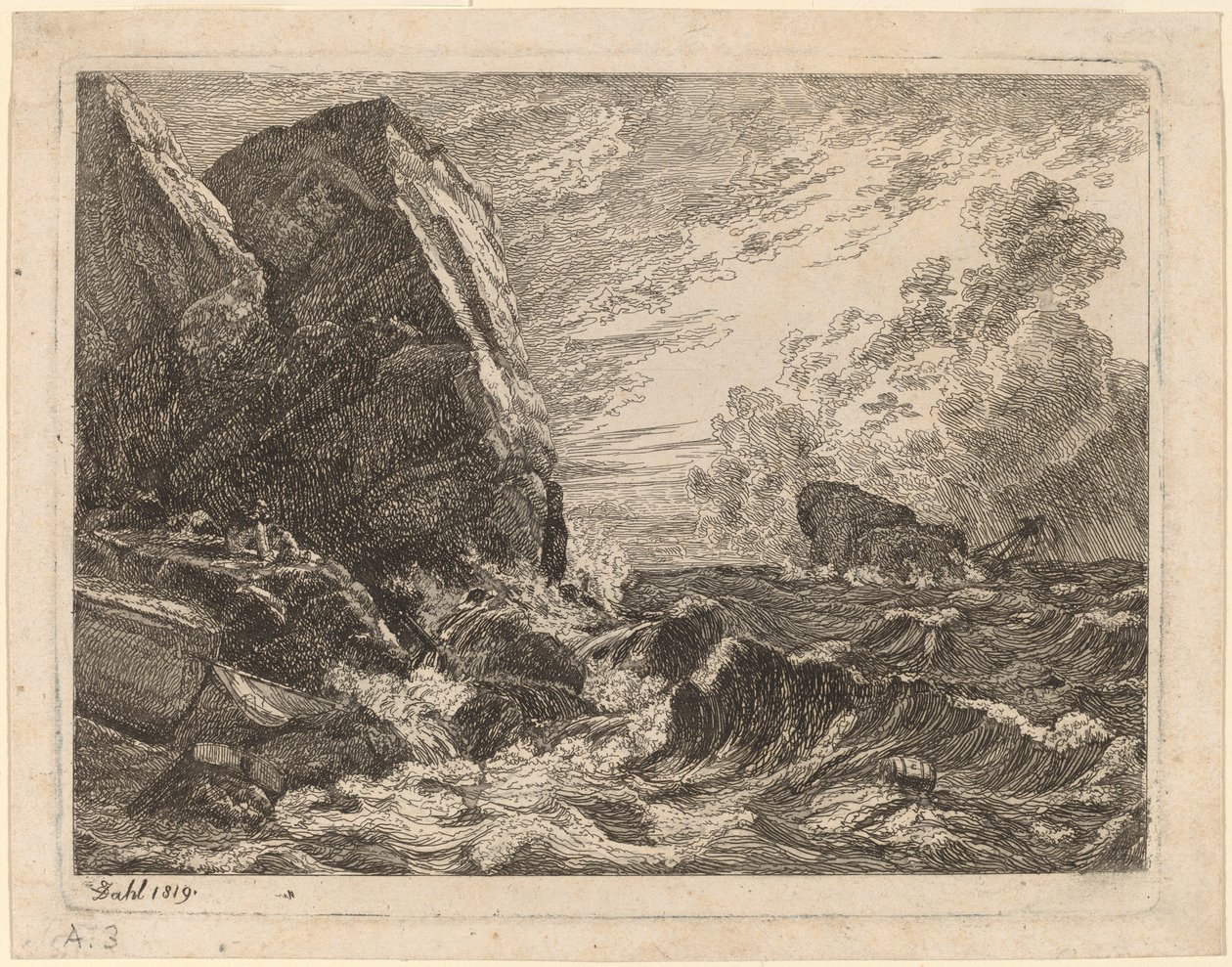 Fırtına Sırasında Norveç Sahili by Johan Christian Dahl