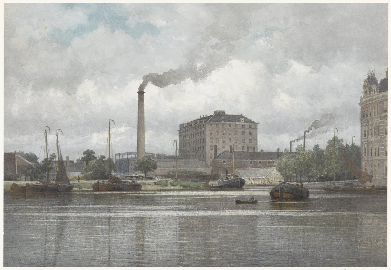 Rath'ın Amsterdam'daki Buitensingel, Nassaukade'deki Şeker Rafinerisi by Johan Conrad Greive