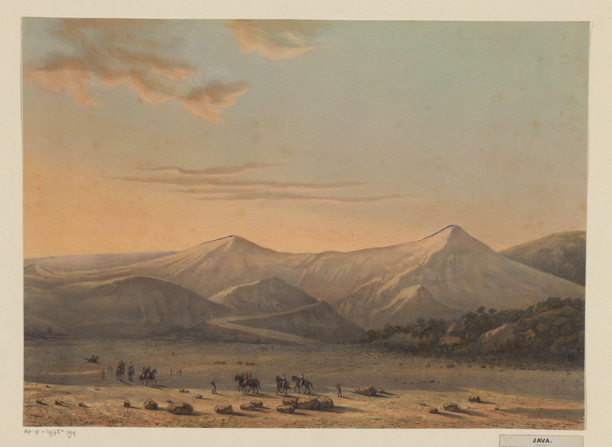 Bromo yanardağının görünümü 1856