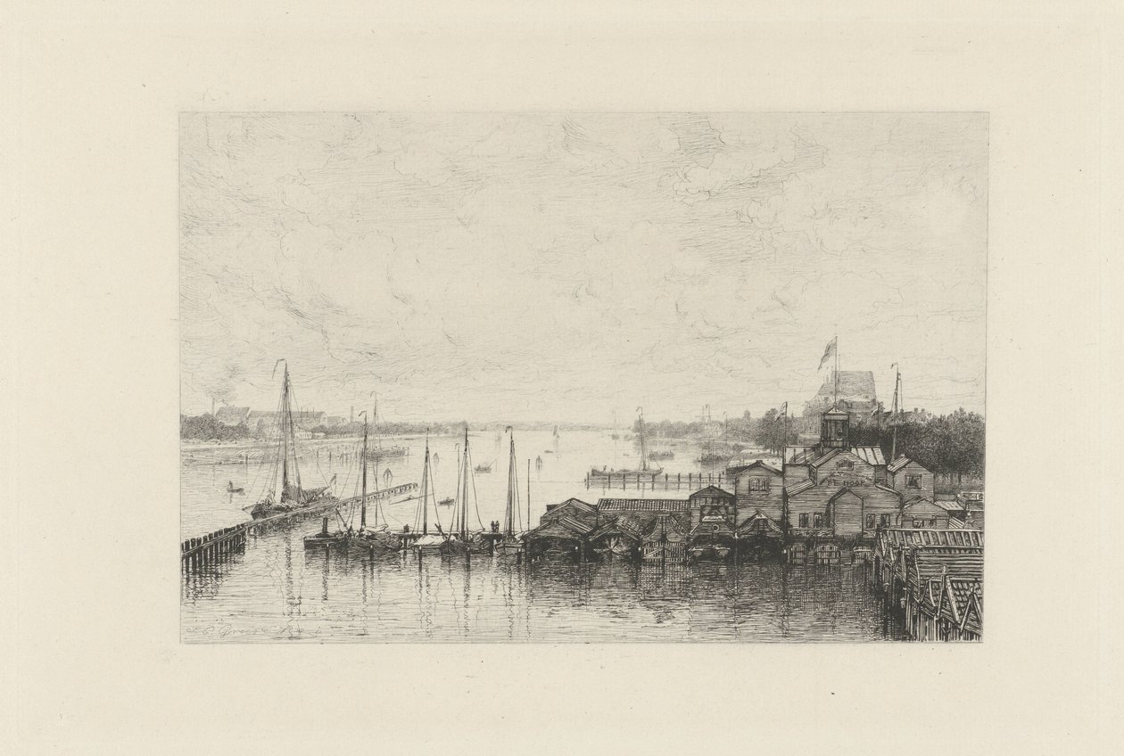 Kürek kulübü de Hoop binalarının görünümü by Johan Conrad Greive