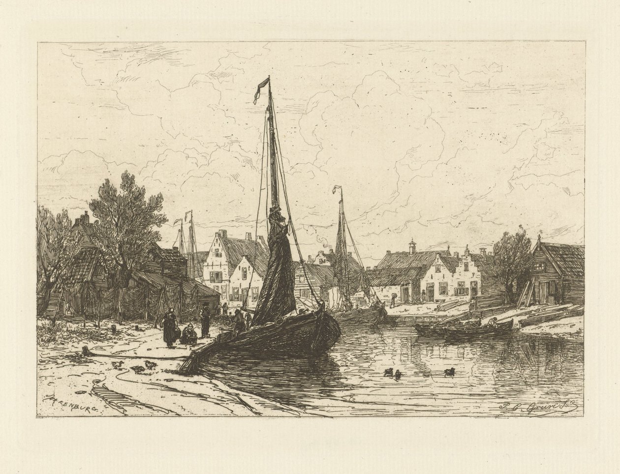Spakenburg limanının görünümü by Johan Conrad Greive