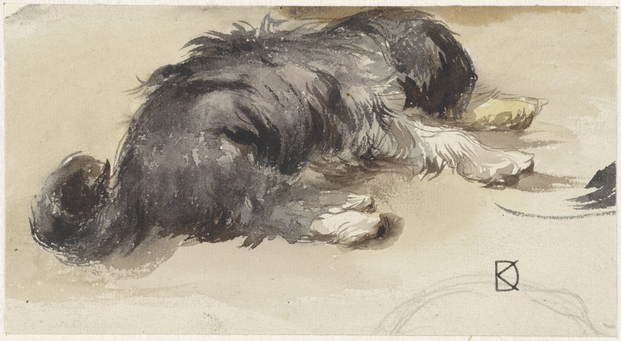 Uyuyan köpek, arkadan görüldü by Johan Daniël Koelman