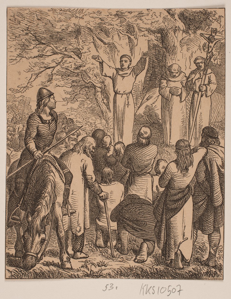 Ansgar Hristiyanlığı vaaz ediyor by Johan Frederik Rosenstand