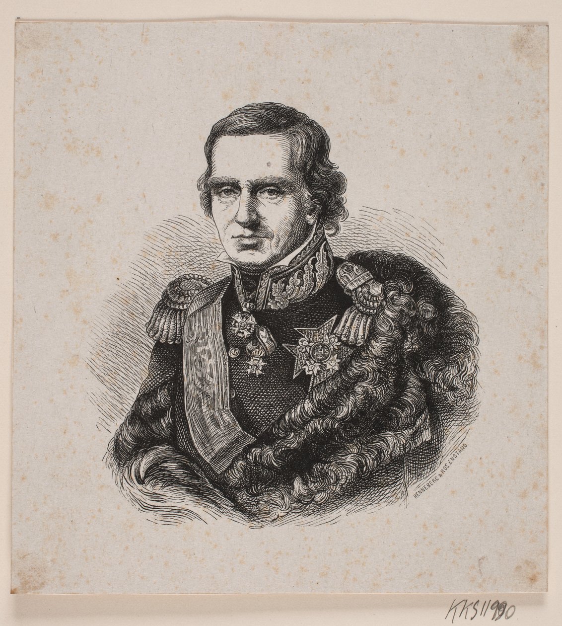 İsveçli Grand Cross yıldızı ile bilinmeyen askeri by Johan Frederik Rosenstand