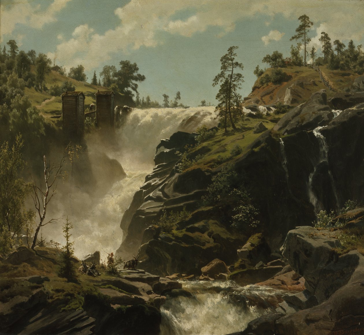 Şelale ile manzara by Johan Fredrik Eckersberg