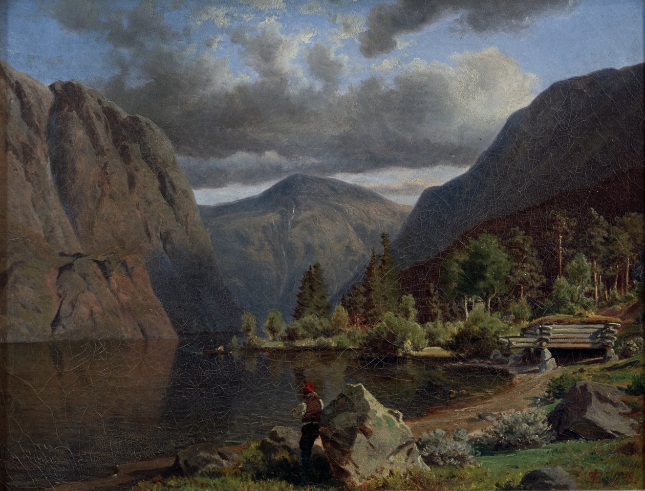 Fiyort manzarasındaki adam by Johan Fredrik Eckersberg