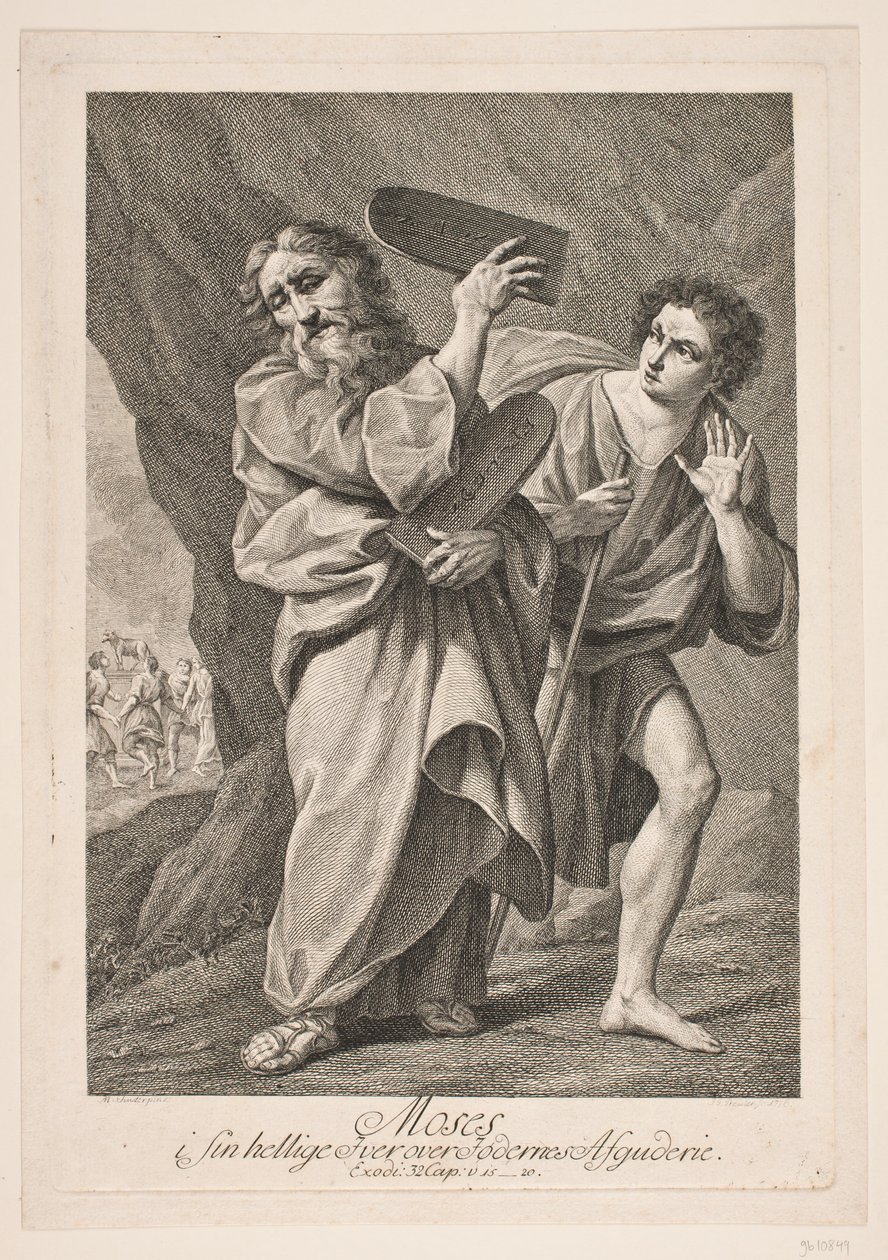 Musa, ataların putu üzerindeki kutsal gayretiyle by Johan Georg Preisler