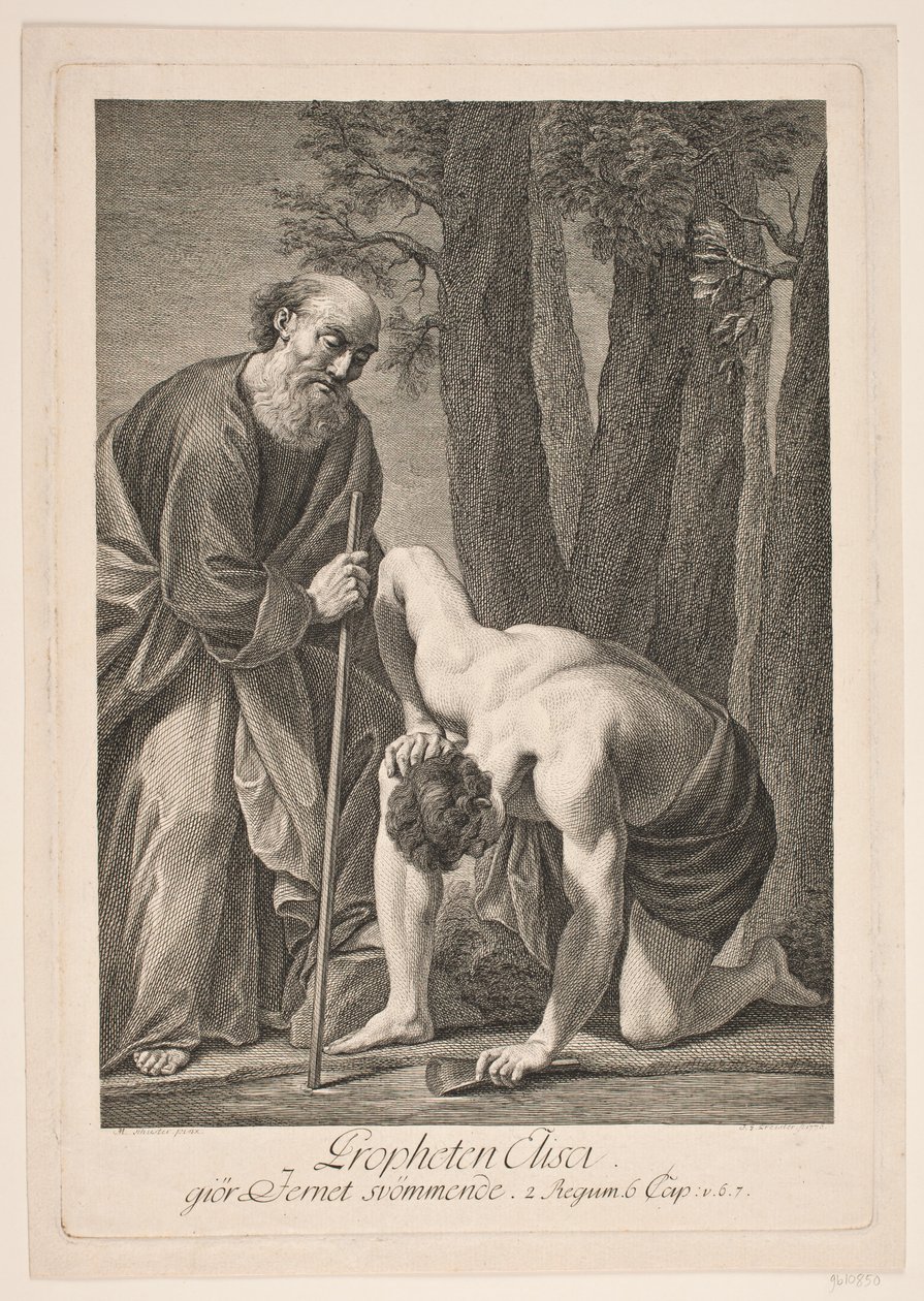 Peygamber Elişa demiri yüzdürür by Johan Georg Preisler