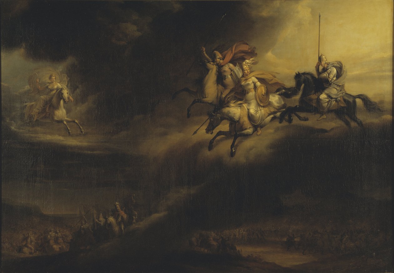 La chevauchee des Valkyries - Valkyrielerin Yolculuğu, Sandberg, Johan Gustaf (1782-1854). Tuval üzerine yağlıboya. Boyut : 140x201 cm. Ulusal Müze Stockholm by Johan Gustaf Sandberg