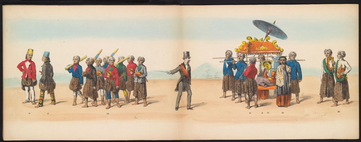 Delft Öğrencilerinin Maskeli Balosu, 1857 (plaka 5) Delft öğrenci birliğinin üyeleri tarafından 5 Mayıs 1857