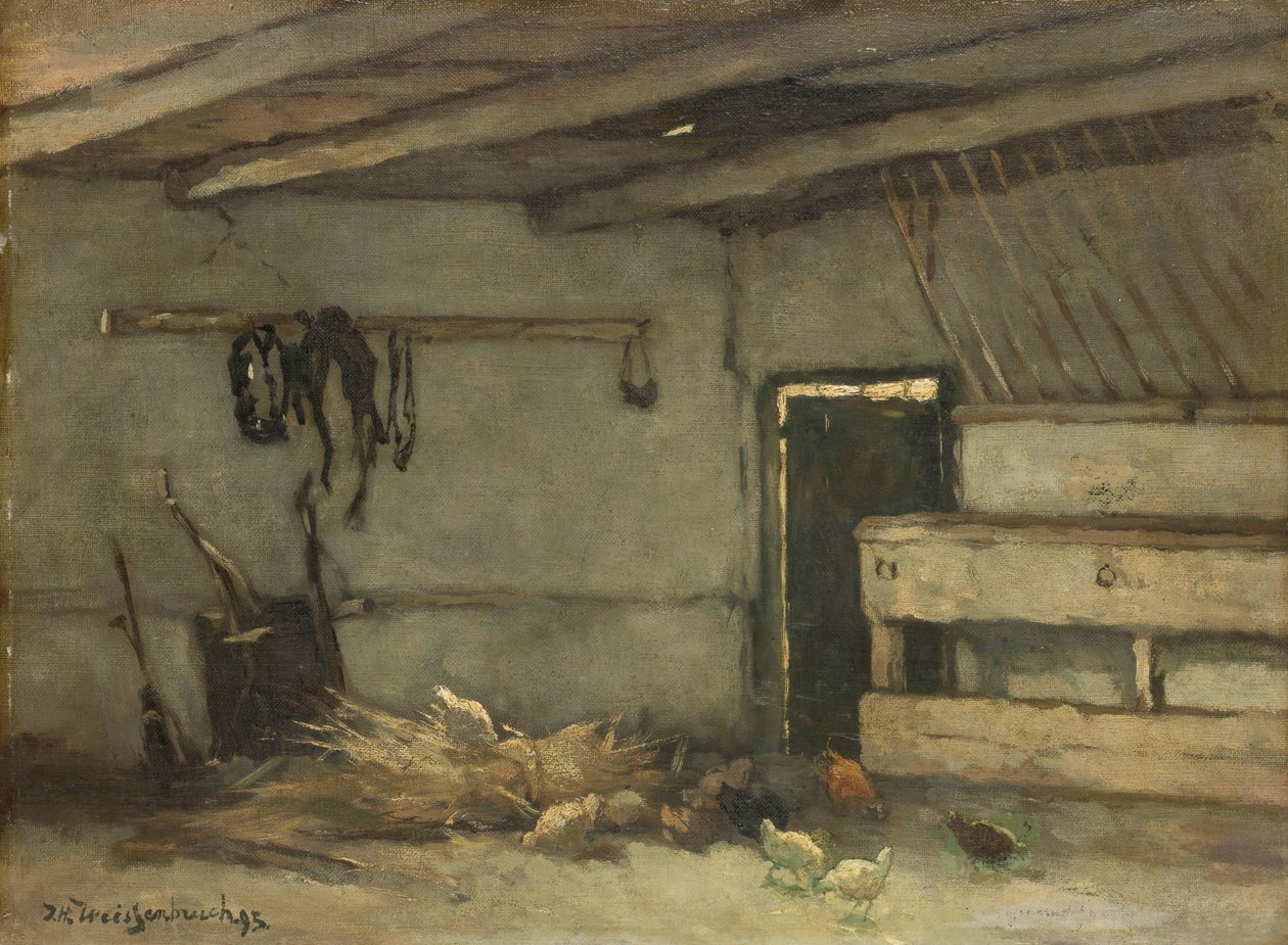 Bir Ahırın İçi by Johan Hendrik Weissenbruch