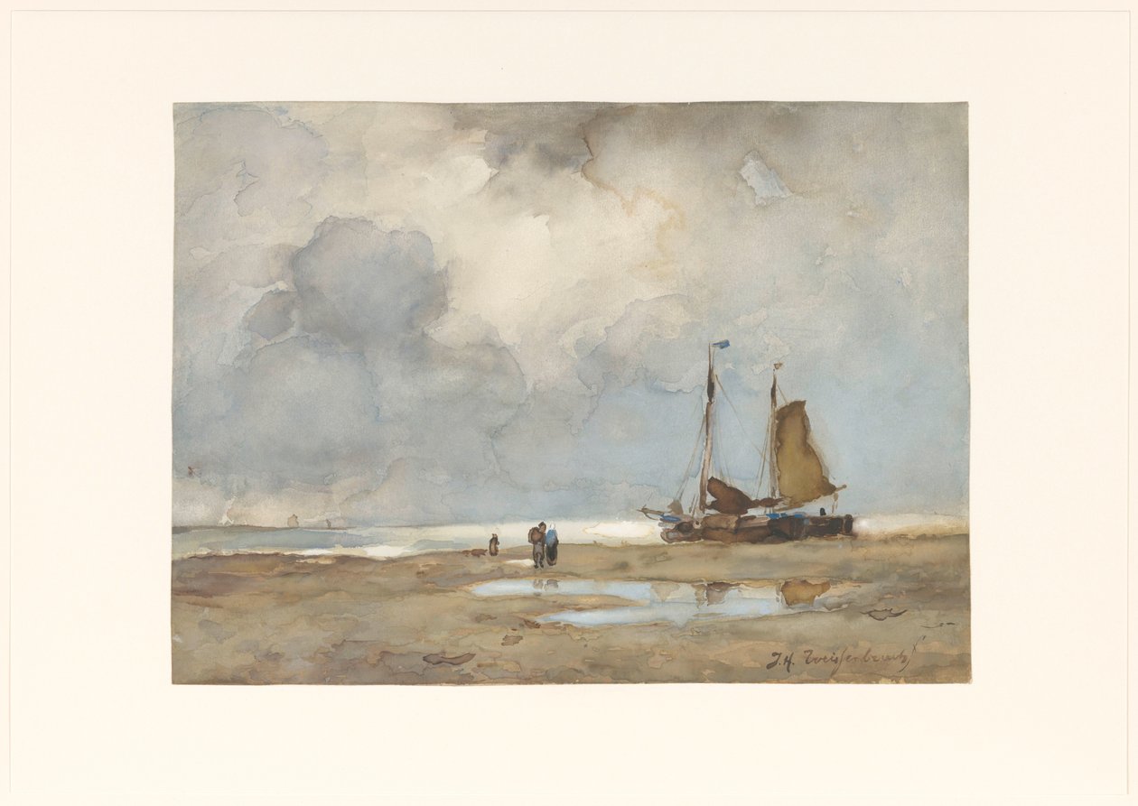 Sahilde Görüntüle by Johan Hendrik Weissenbruch